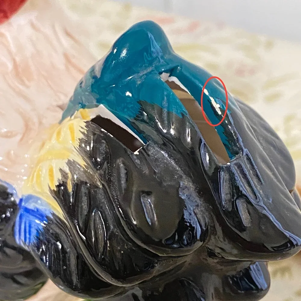 Rooster Bundle Alco Ceramic Small Utensil Holder 2 Resin Rooster Figurines VTG
